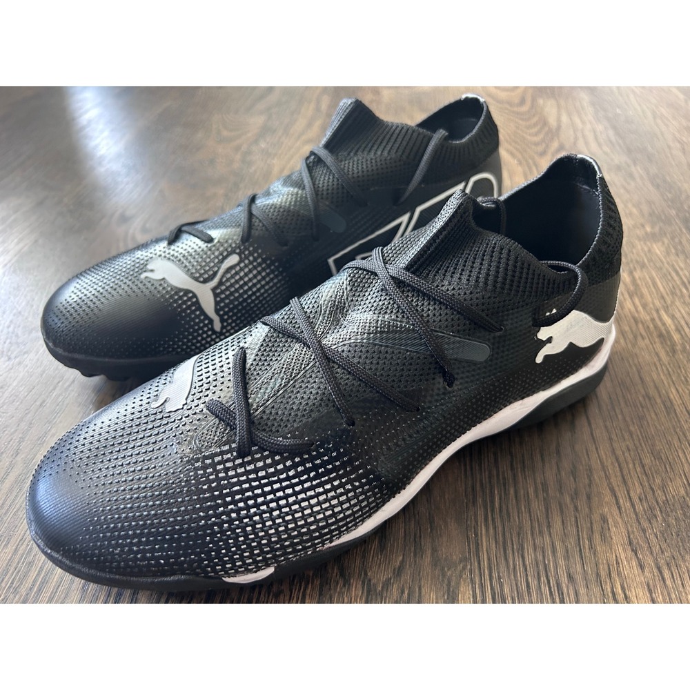 Puma Future 7 Play TT Mens Soccer Cleats Mens Size 7 Black White 107720-02